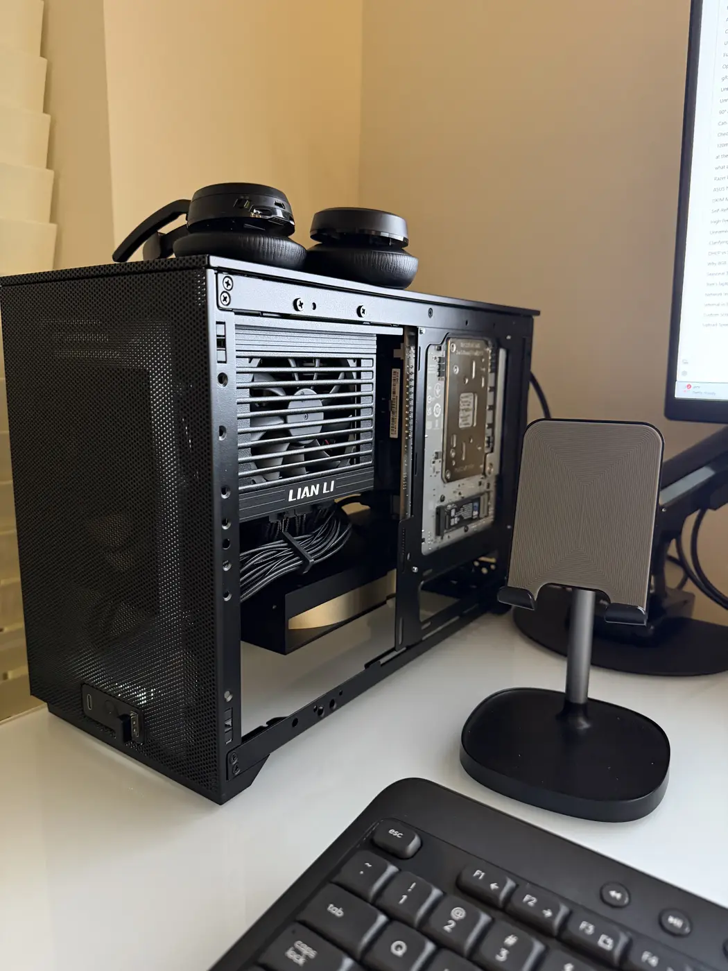 Compact AI workstation during a GPU upgrade